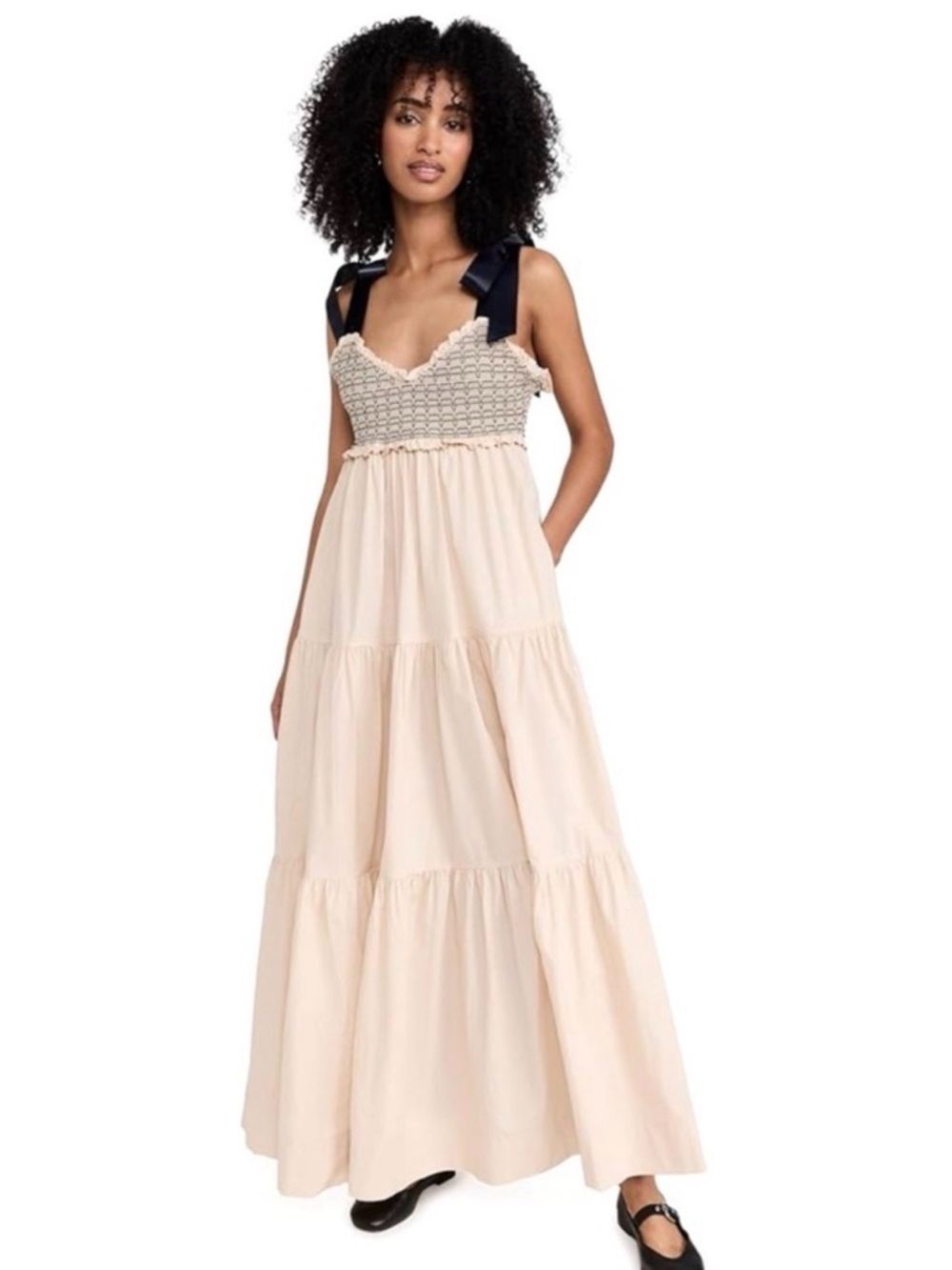 Free People Bluebell Patchwork Maxi Dress in Vacation Sand - Picture 4 of 10